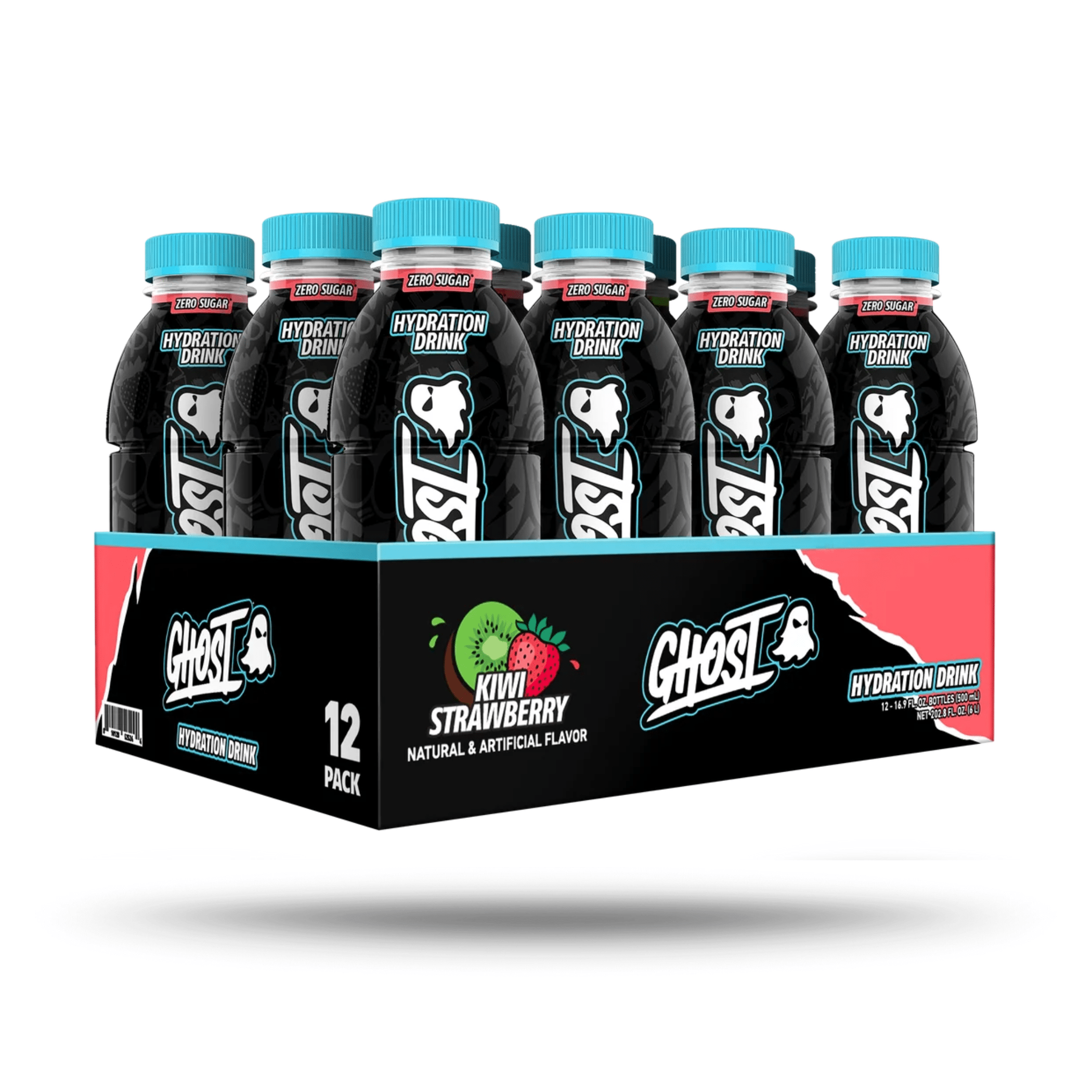 Ghost Hydration pre-workout powder, Case size, Kiwi Strawberry flavor