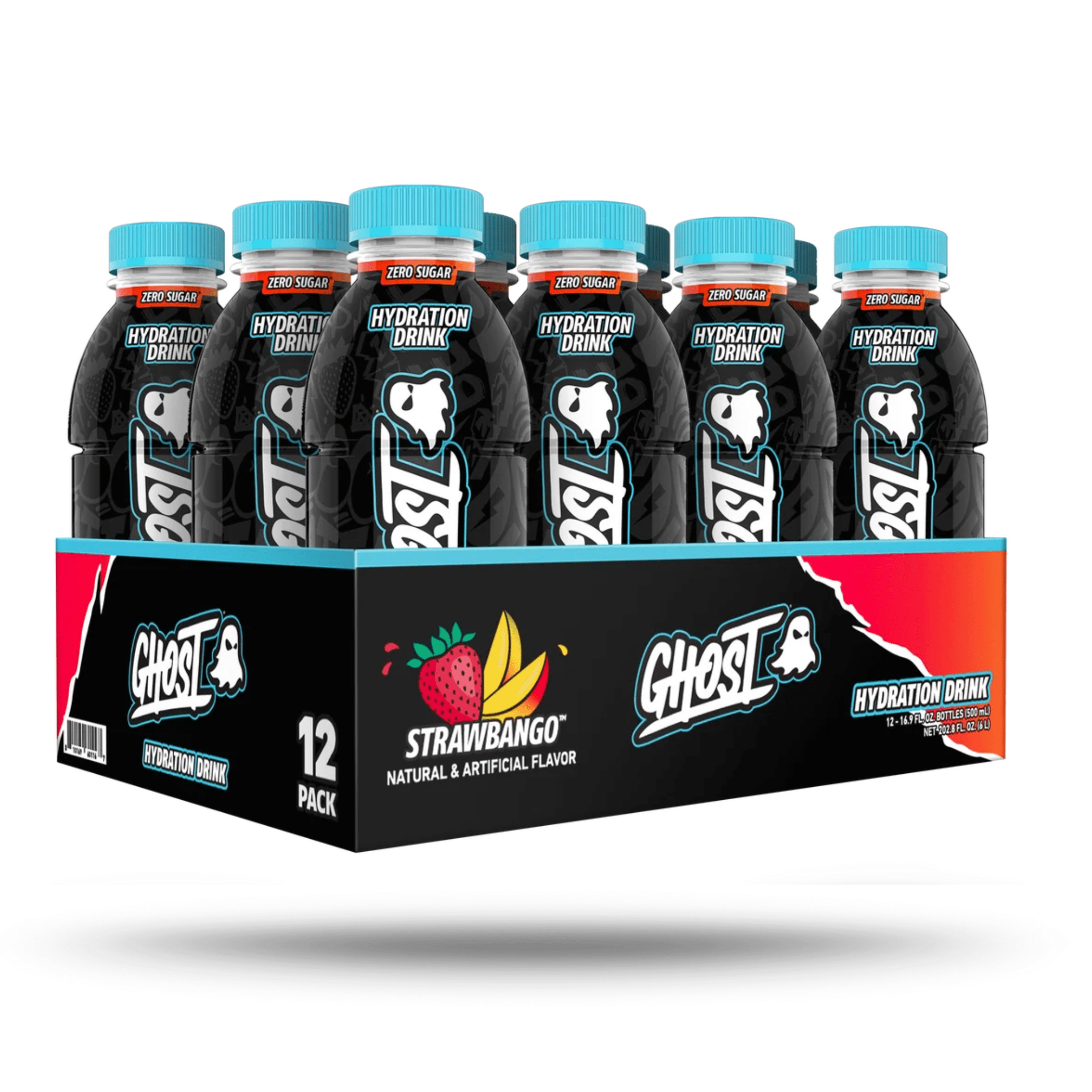 Ghost Hydration pre-workout powder, Case size, Strawbango flavor