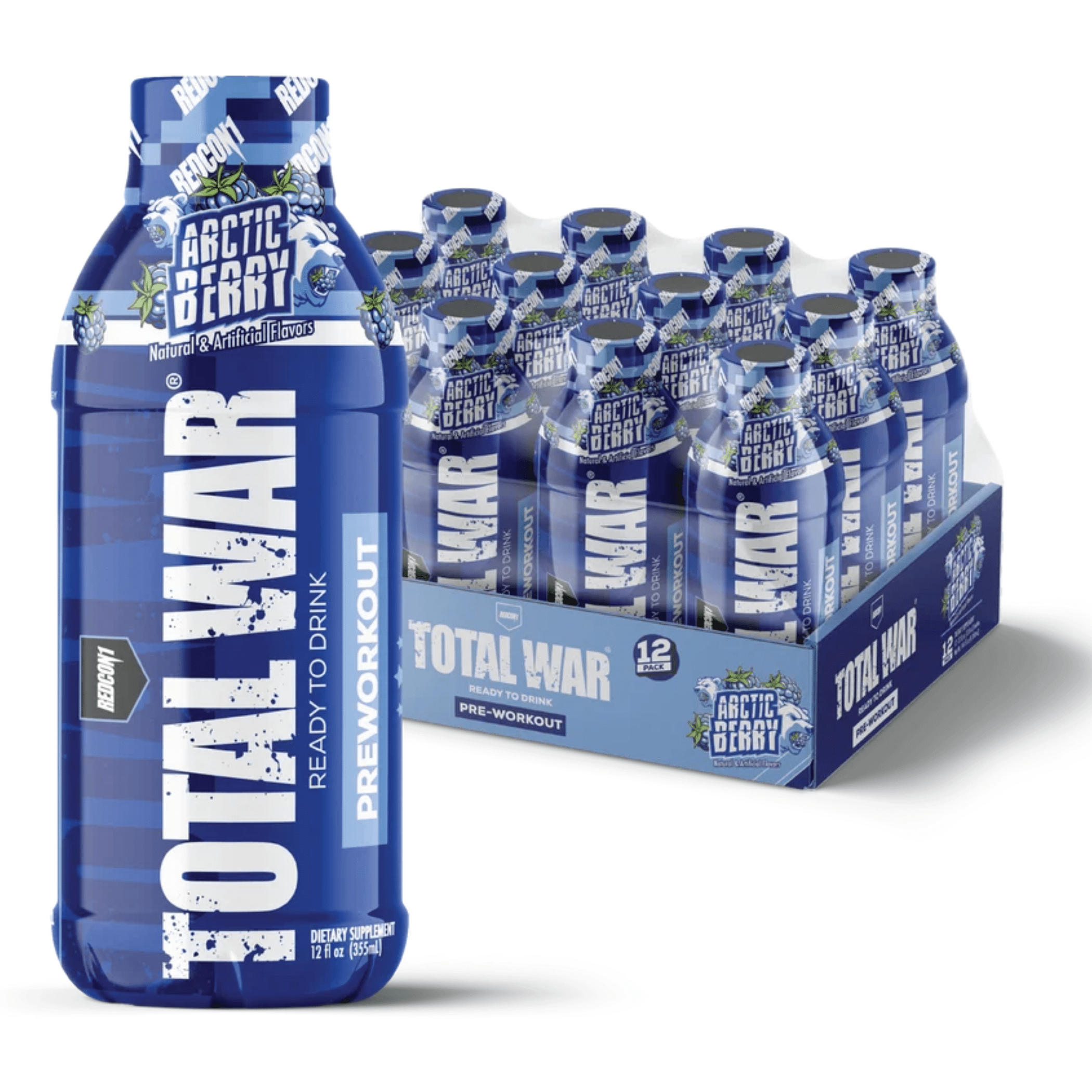 Total War RTD pre-workout powder, 12ct size, Arctic Berry flavor