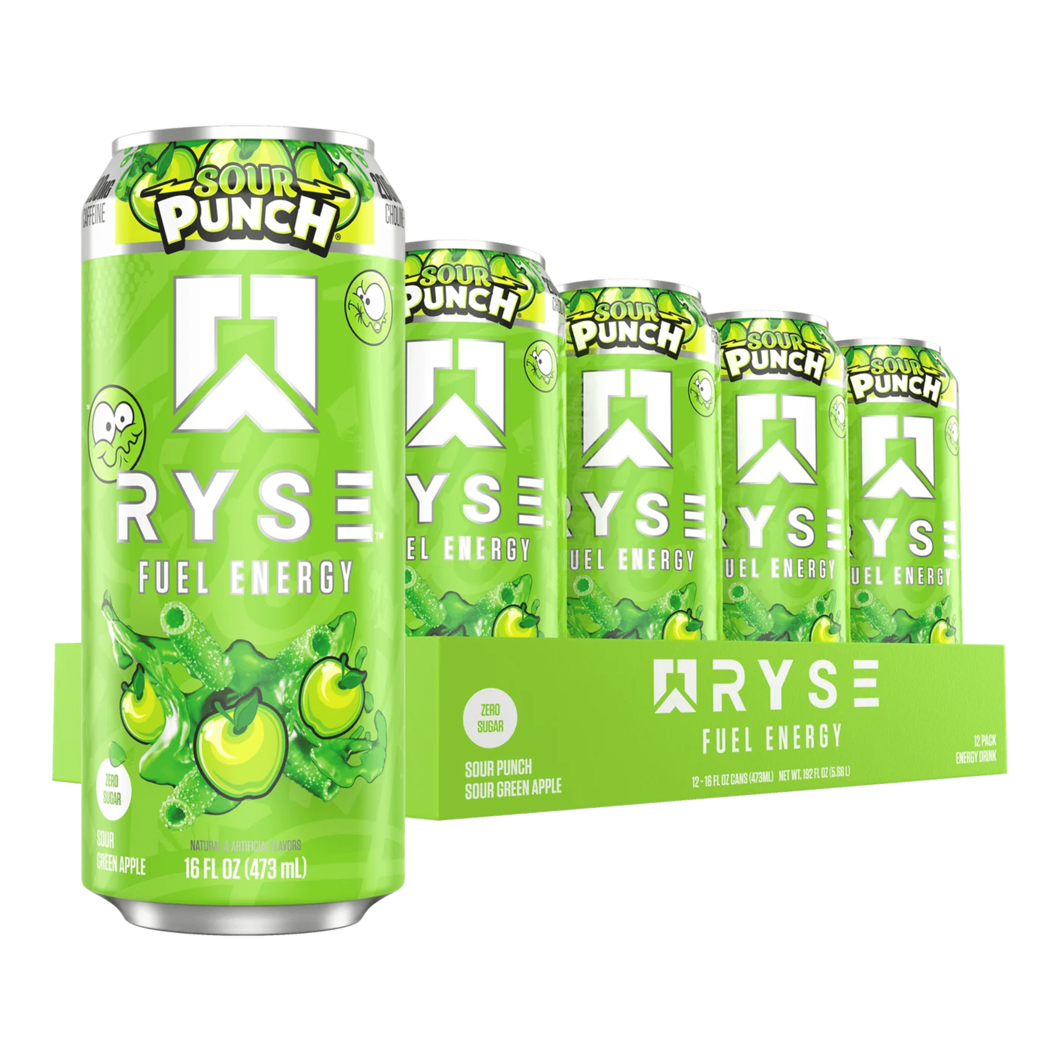 Ryse Energy, 12ct size, Sour Green Apple flavor