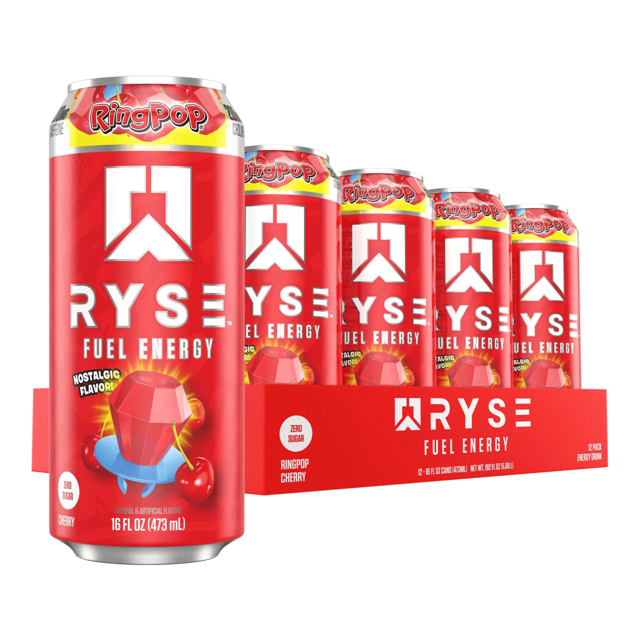 Ryse Energy, 12ct size, Ring Pop Cherry flavor
