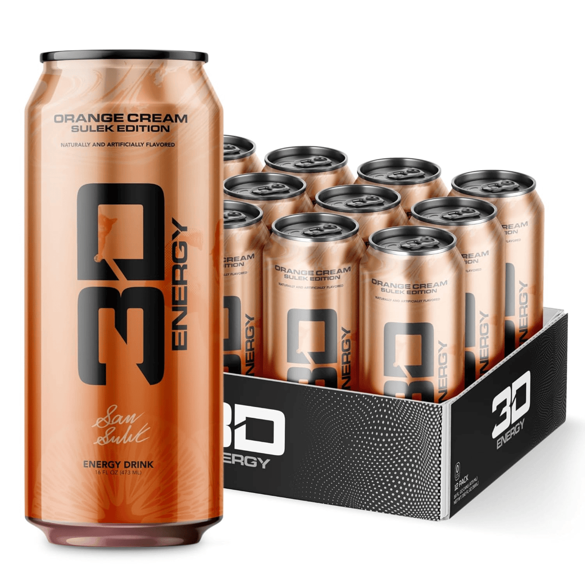 3D Energy, Case size, Orange Cream flavor