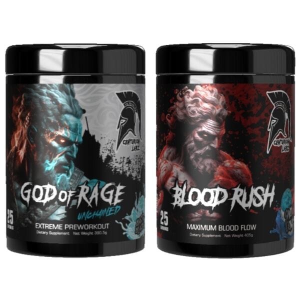 Centurion Labz Rage & Rush Stack protein powder, Baja flavor, Snowcone flavor