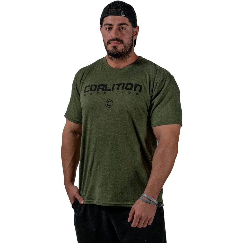front Coalition Nutrition Premium Black Logo Tee - Army