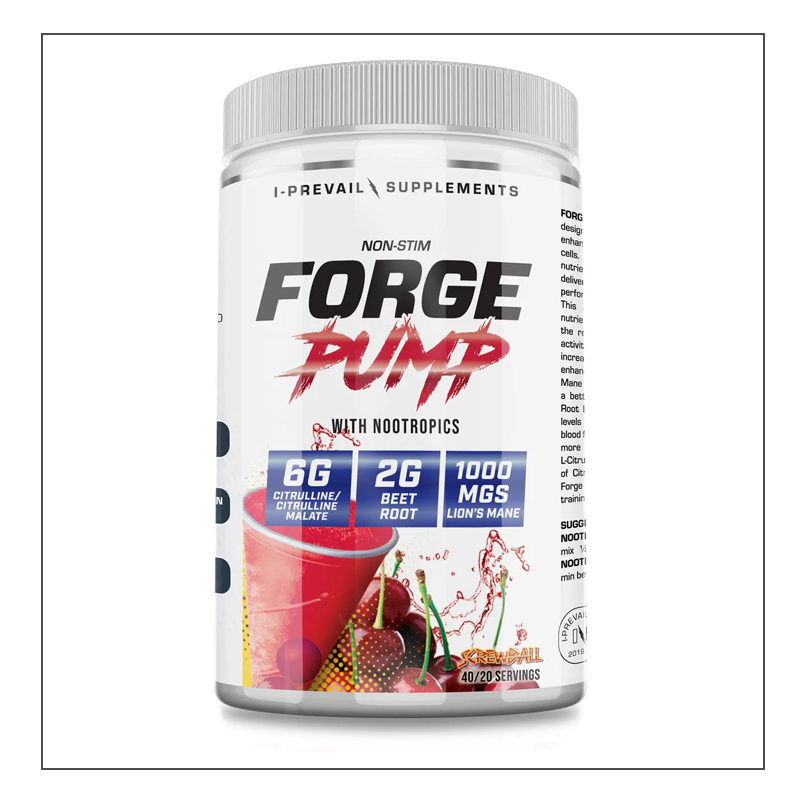 Screwball I-Prevail Supplement Forge Pump Non-Stim Pre Workout with Nootropics Coalition Nutrition