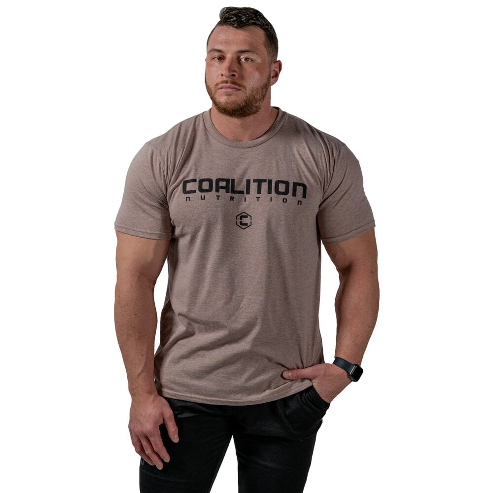 front Coalition Nutrition Premium Black Logo Tee - Chocolate
