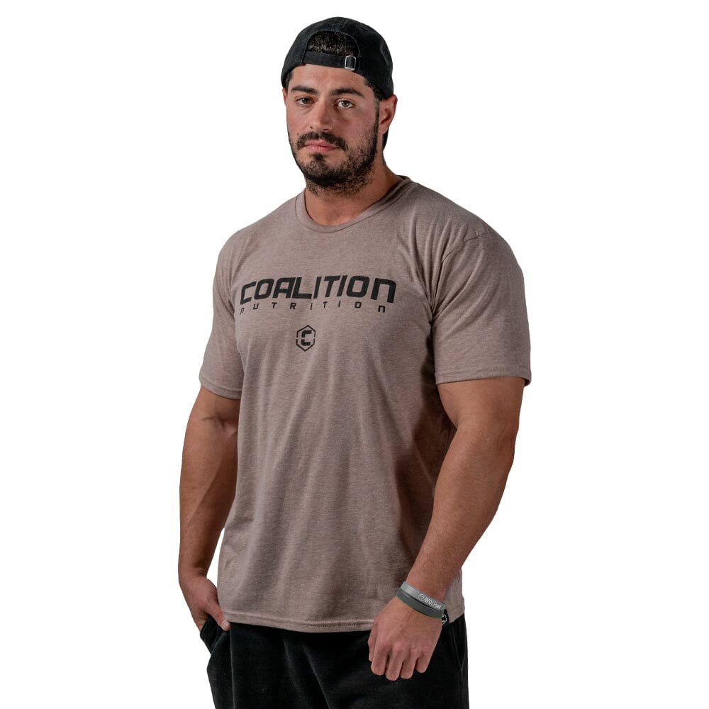 front Coalition Nutrition Premium Black Logo Tee - Chocolate
