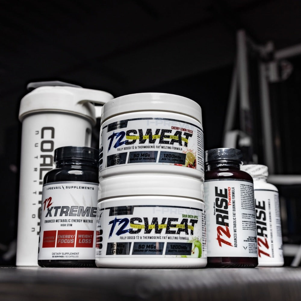 I Prevail T2 Xtreme with T2 Rise, T2 Rise Non-stim and T2 Sweat Coalition Nutrition 