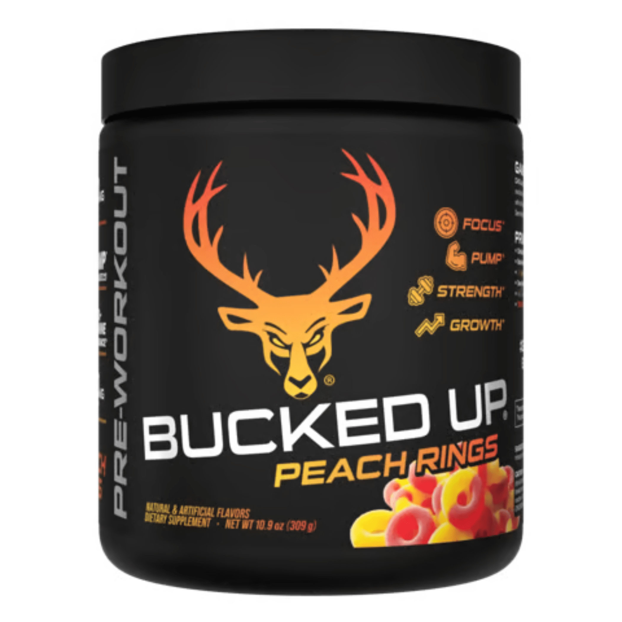 Bucked Up Pre-Workout, 30sv size, Peach Ring flavor