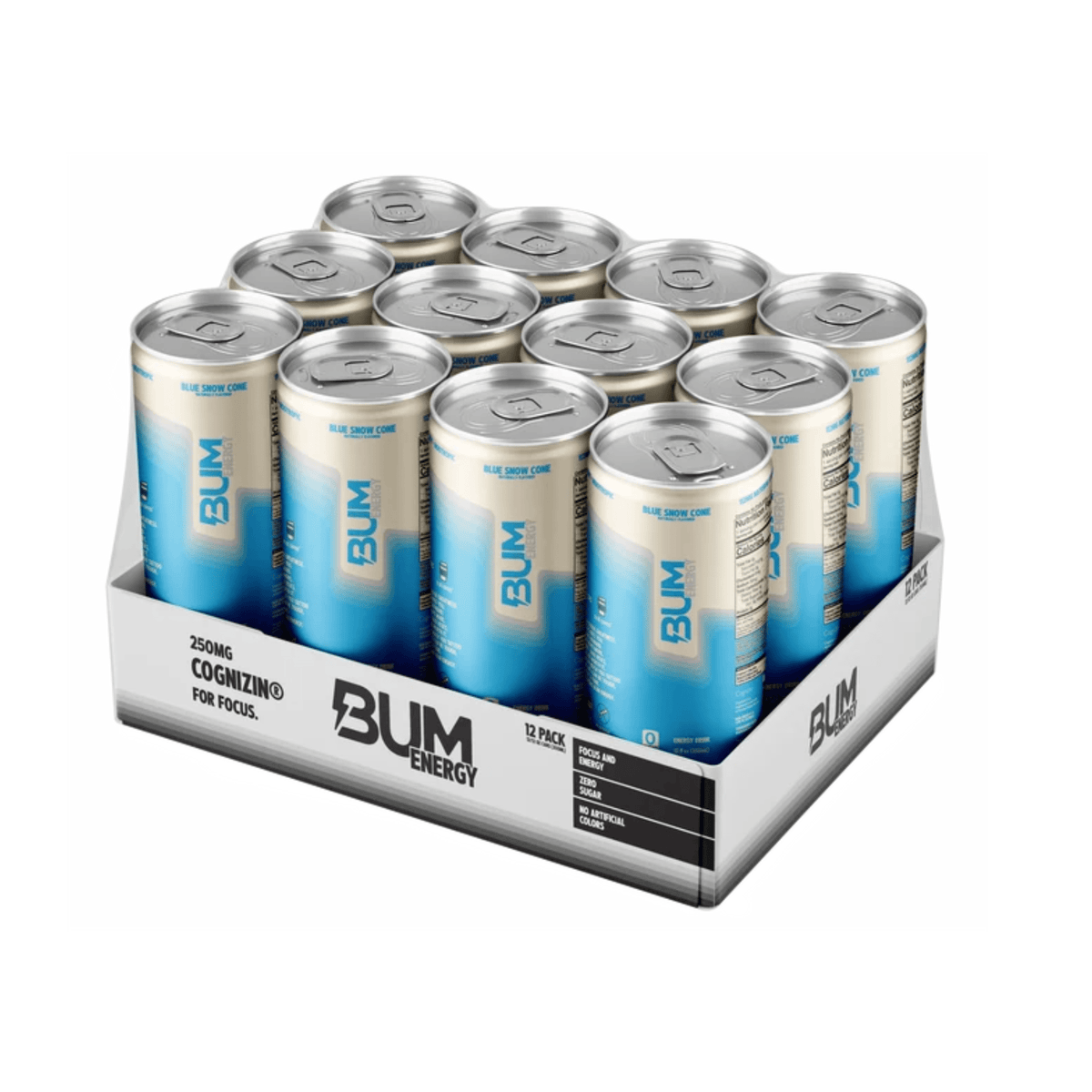 Bum Energy, 12ct size, Blue Snow Cone flavor