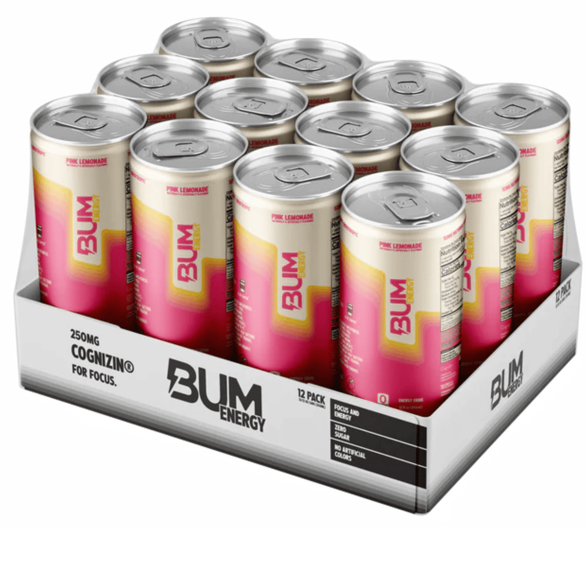 Bum Energy, 12ct size, Pink Lemonade flavor