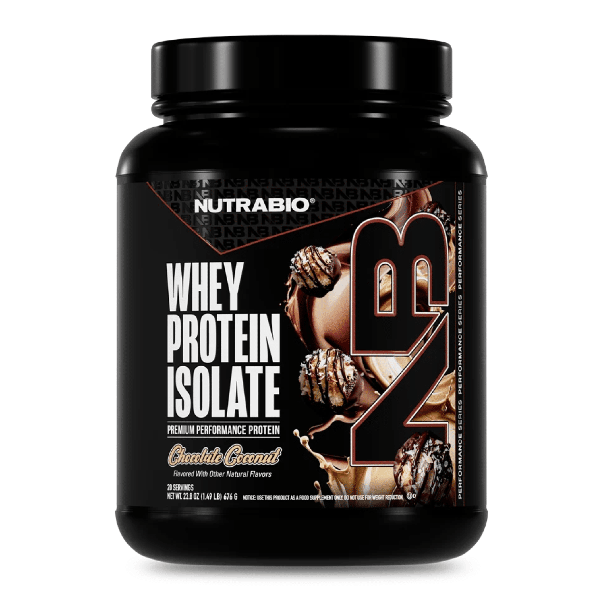Nutra Bio 100% Whey Isolate protein powder, 20sv size, Chocolate Dipped Macaroon flavor