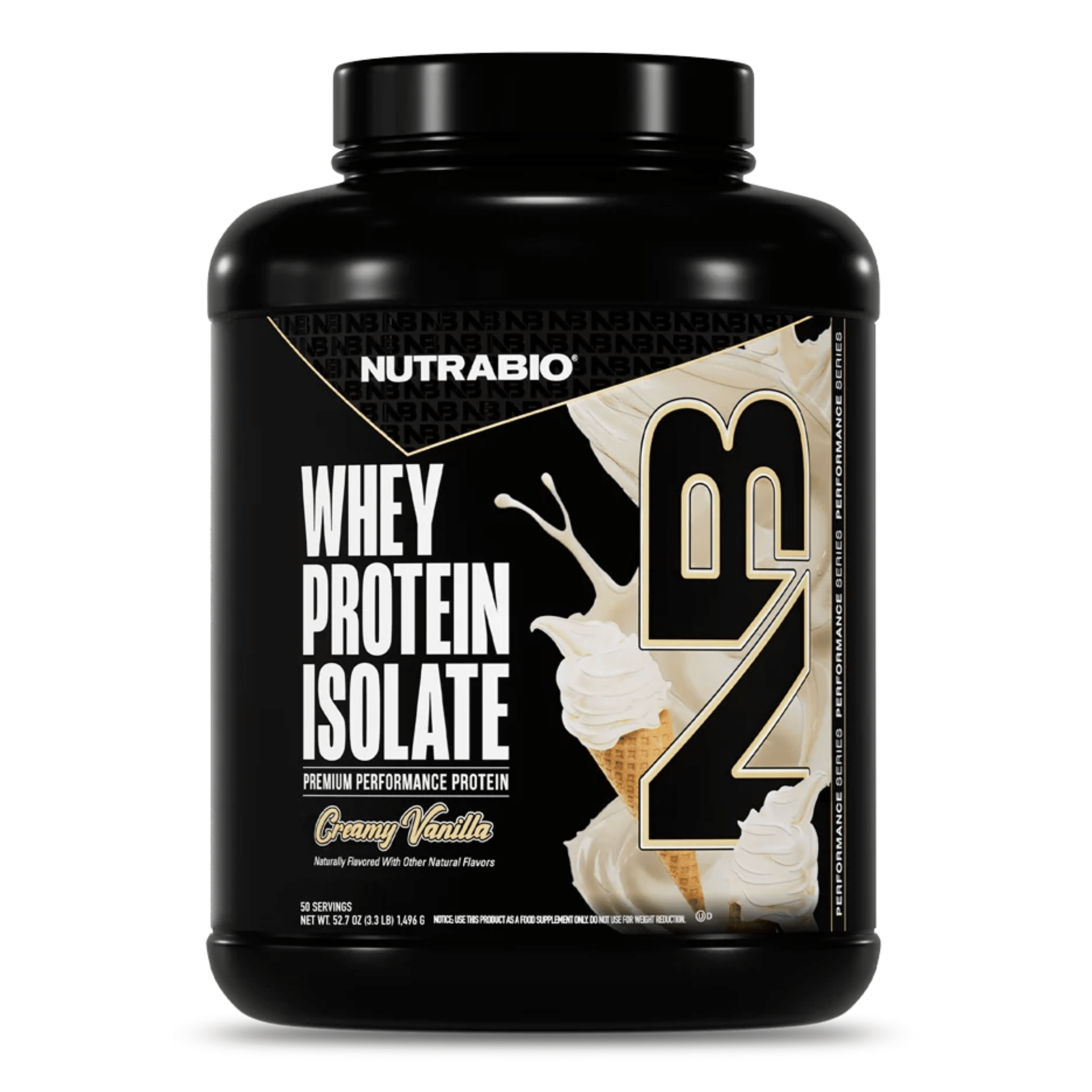 Nutra Bio 100% Whey Isolate protein powder, 50sv size, Vanilla flavor