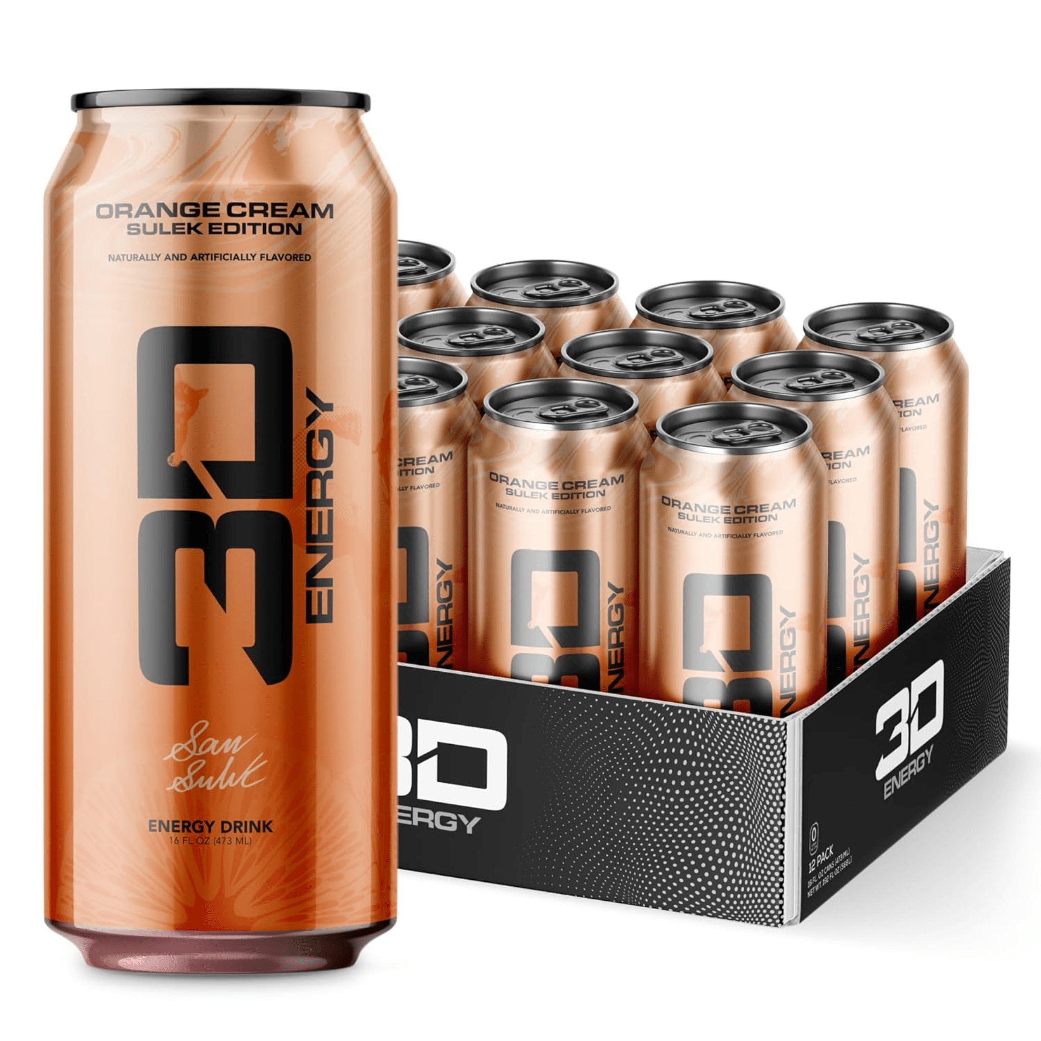 3D Energy, Case size, Orange Cream flavor