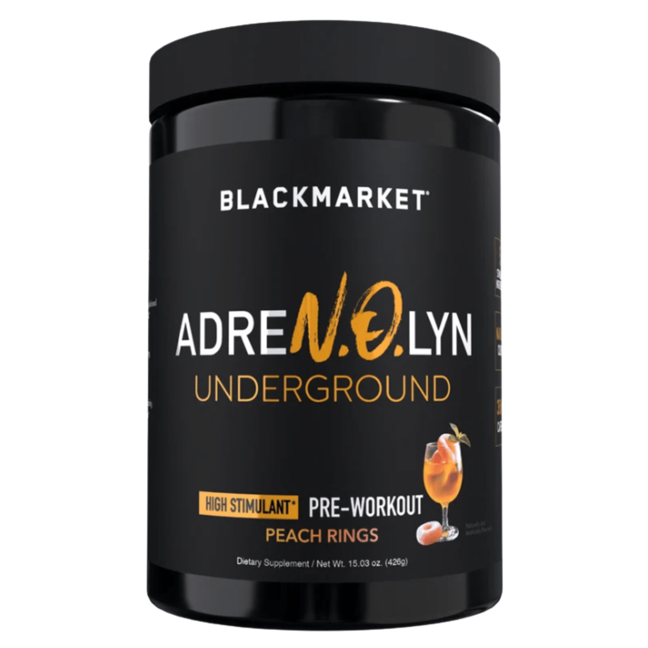 Black Market AdreNOlyn Underground — 300mg Caffeine, Multi-Stim, 400mg Alpha-GPC