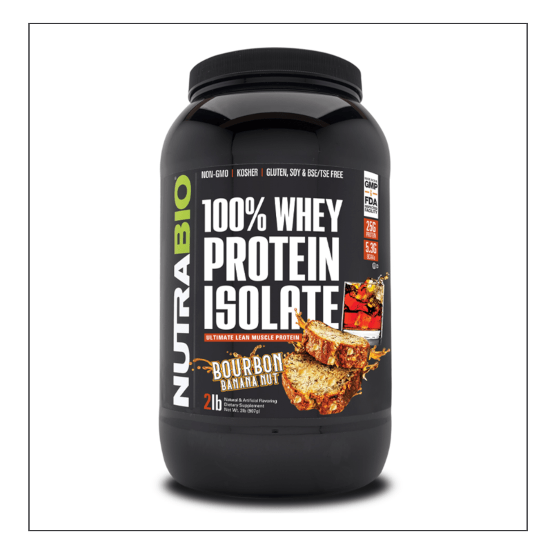 Burbon Banana Nut 2lb. Nutra Bio 100% Whey Isolate Coalition Nutrition