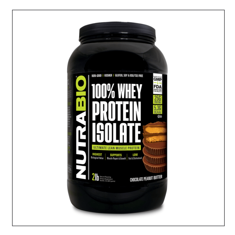 Chocolate Peanut Butter 2lb. Nutra Bio 100% Whey Isolate Coalition Nutrition
