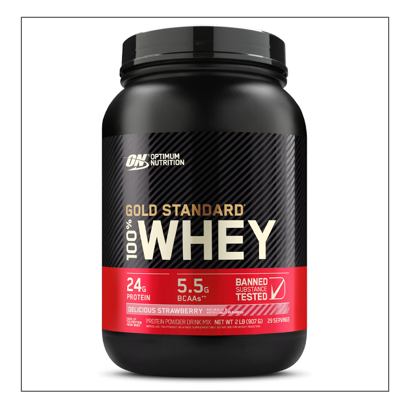 2lb. Delicious Strawberry Optimum Nutrition 100% Gold Standard Whey Coalition Nutrition