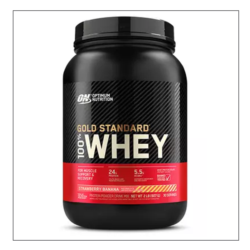 2lb. Strawberry Banana Optimum Nutrition 100% Gold Standard Whey Coalition Nutrition