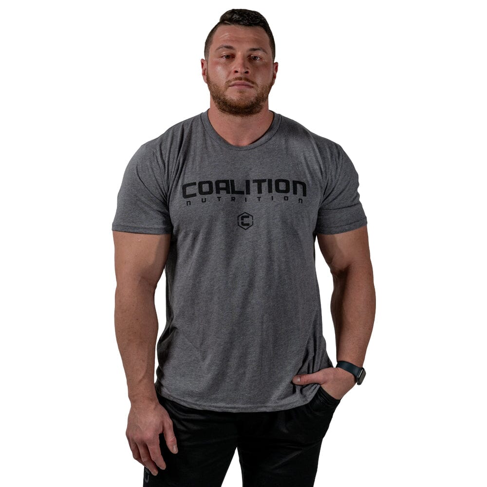 front Coalition Nutrition Premium Black Logo Tee - Charcoal