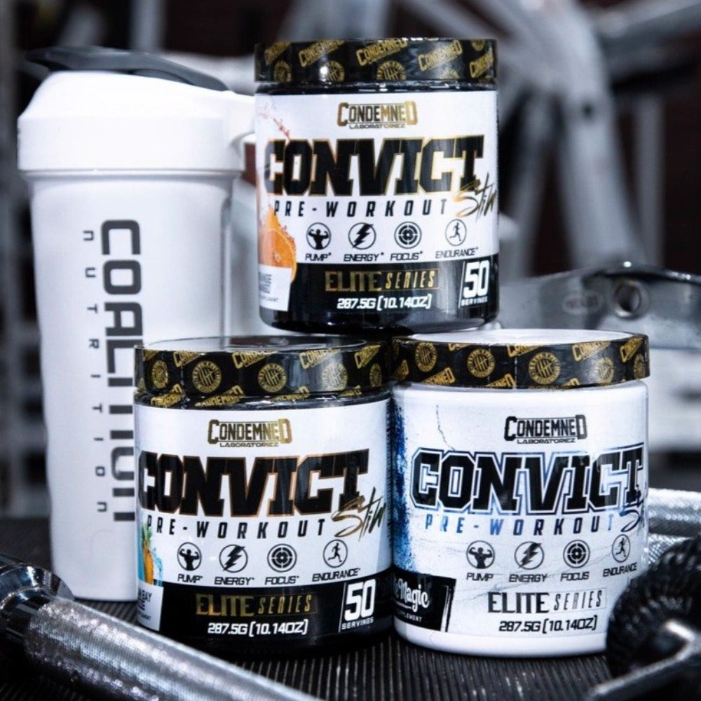 All flavors Condemned Labz Convict Stim Pre-workout Elite Series Coalition Nutrition