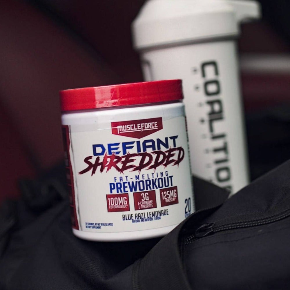 Blue Razz Lemonade Muscle Force Defiant Shredded Pre Workout Coalition Nutrition