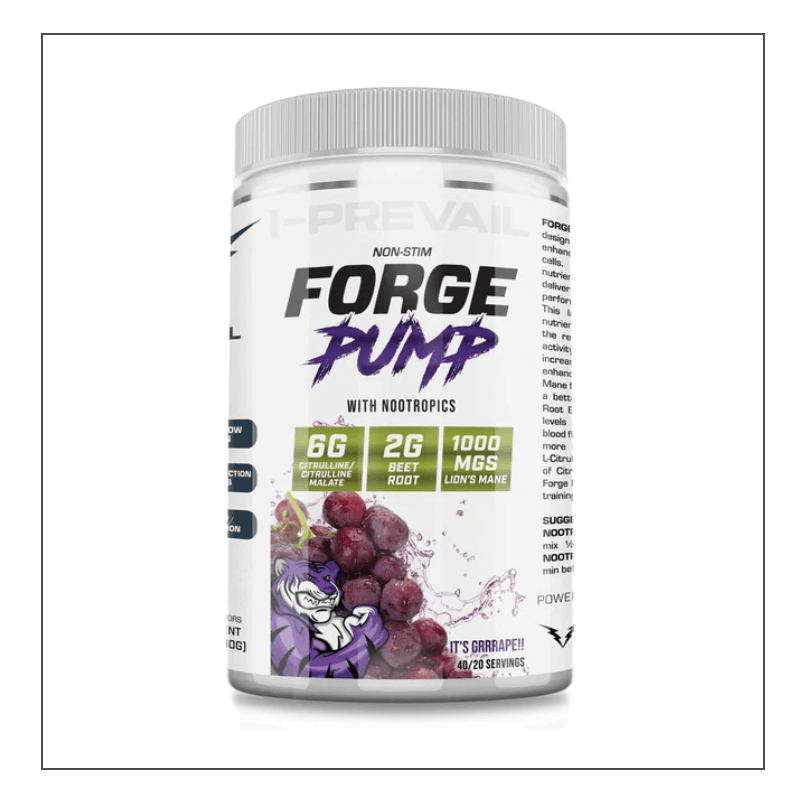 It's Grrrape I-Prevail Supplement Forge Pump Non-Stim Pre Workout with Nootropics Coalition Nutrition