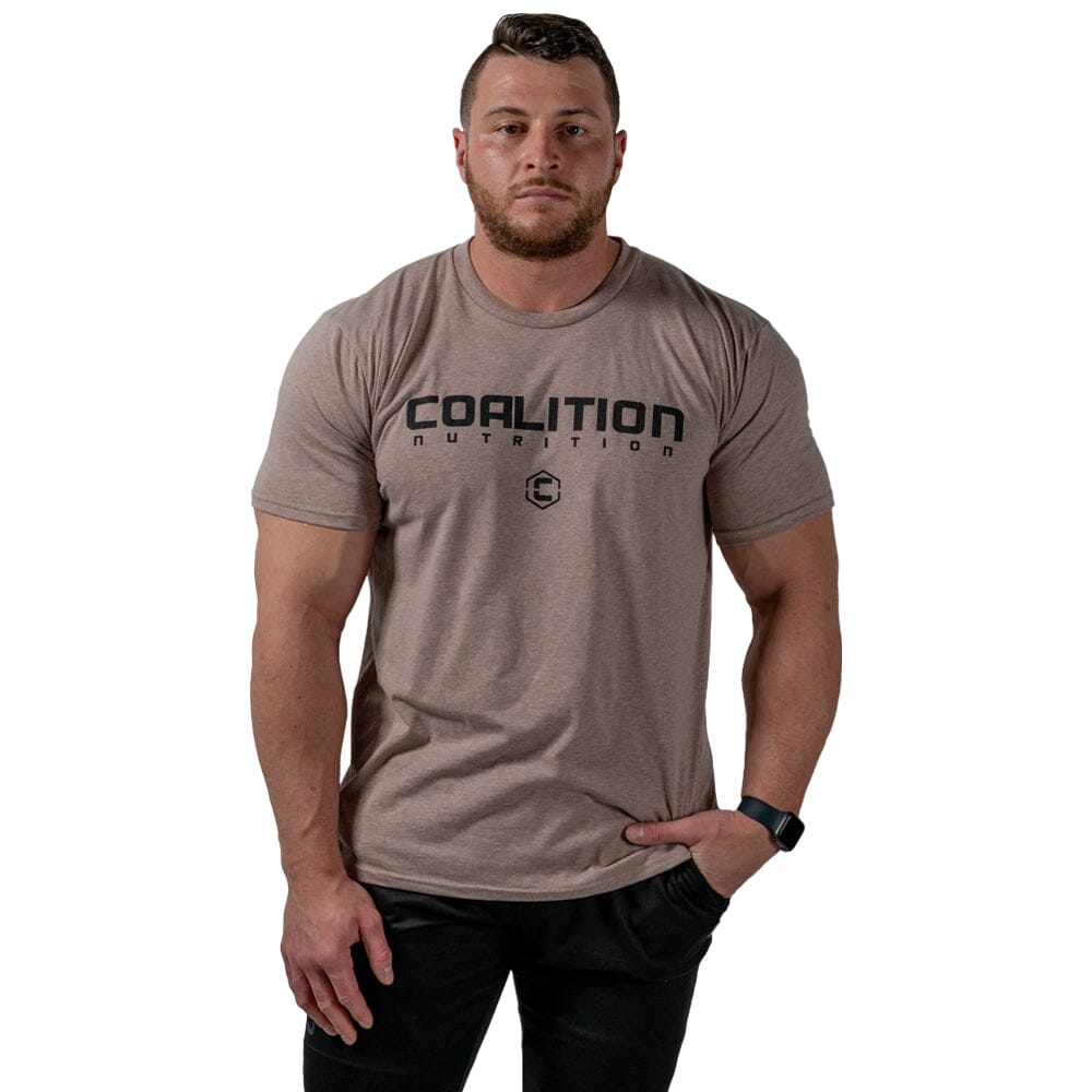 front Coalition Nutrition Premium Black Logo Tee - Chocolate