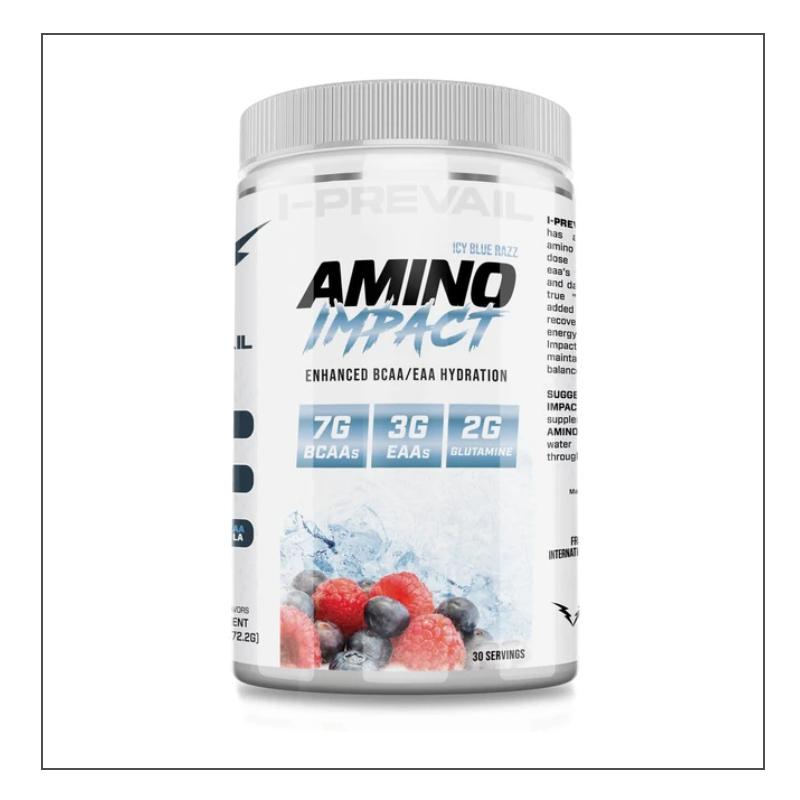 Icy Blue Razz Flavored I-Prevail Amino Impact Coalition Nutrition 