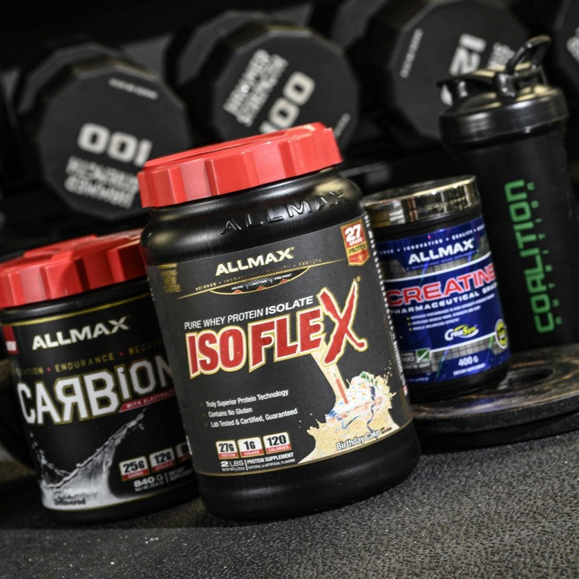 Birthday cake Allmax Isoflex with carbion and creation- CoalitionNutrition