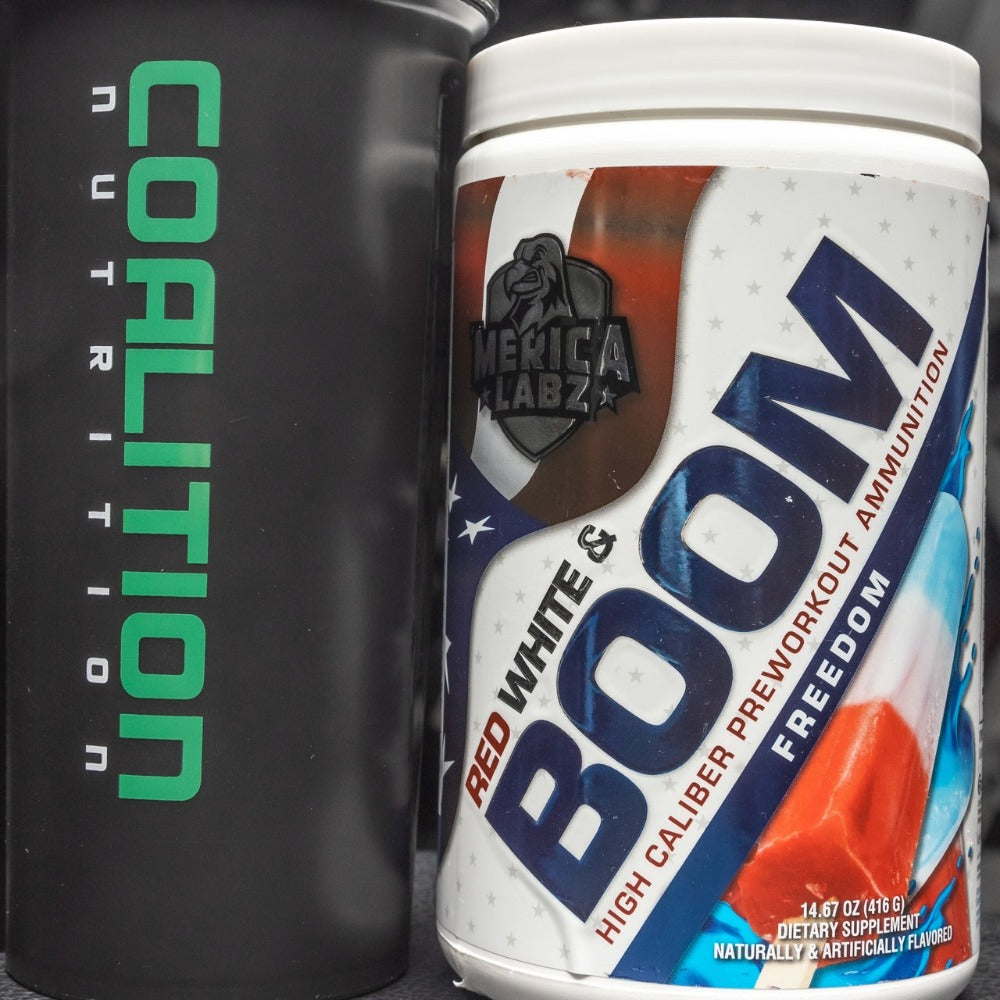 Merica Labz Red, White, & Boom Pre Workout Coalition Nutrition 