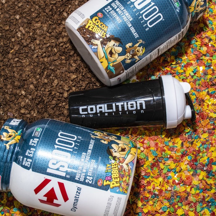Fruity Pebbles and Cocoa Pebbles 2lb Dymatize Iso 100 Coalition Nutrition 