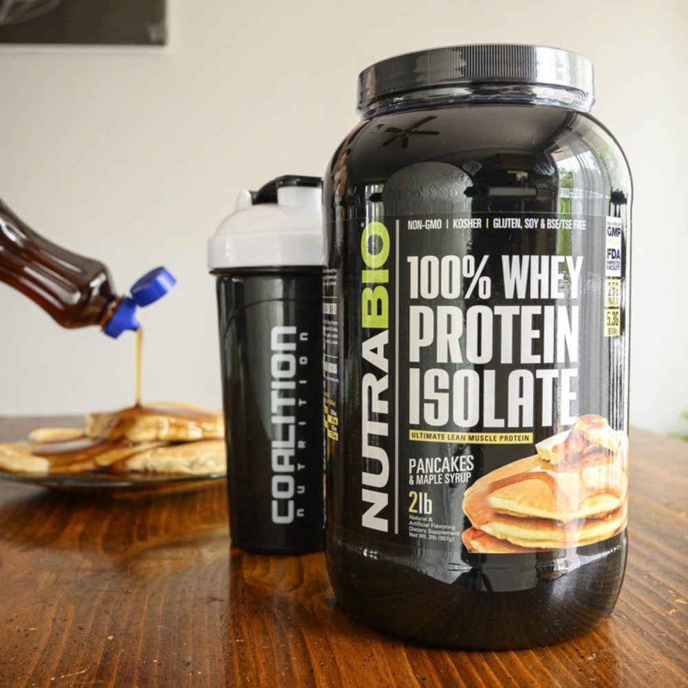 Pancakes & Maple Syrup Nutra Bio 100% Whey Isolate Coalition Nutrition