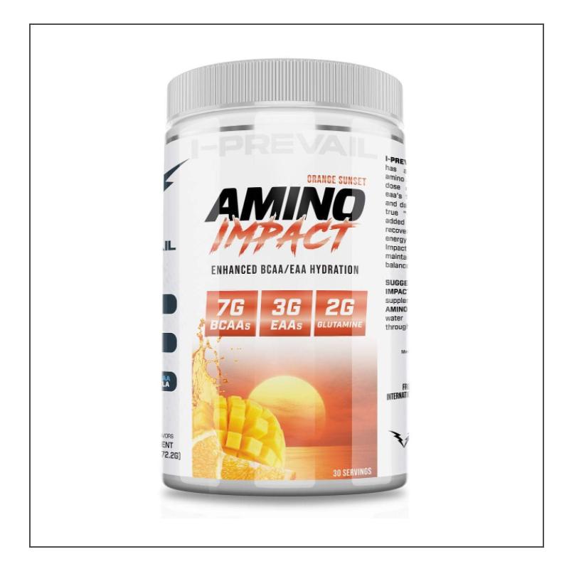Orange Sunset Flavored I-Prevail Amino Impact Coalition Nutrition 