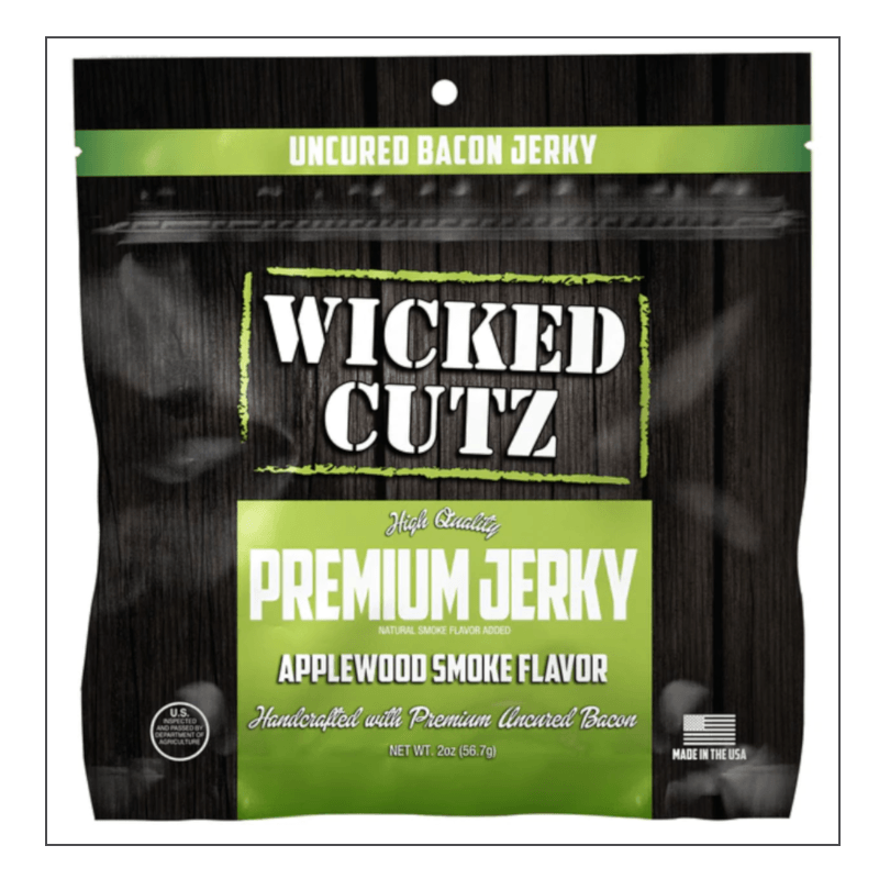 Applewood Smoke Flavor Wicked Cutz Uncured Bacon Jerky Coalition Nutrition