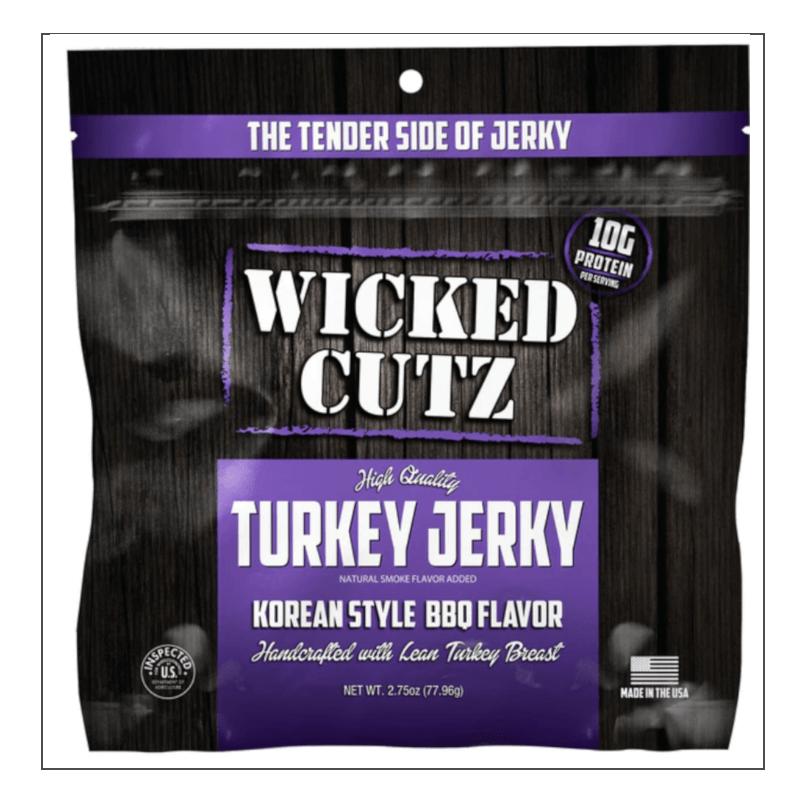 Korean Style BBQ Flavor Wicked Cutz Turkey Jerky Coalition Nutrition